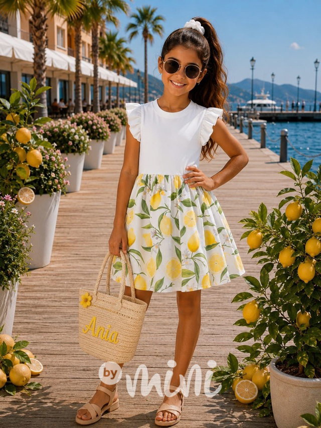 White lemon letní šaty
