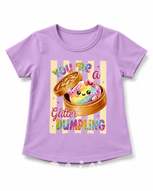 Squishy dumpling triko GLITTER fialové