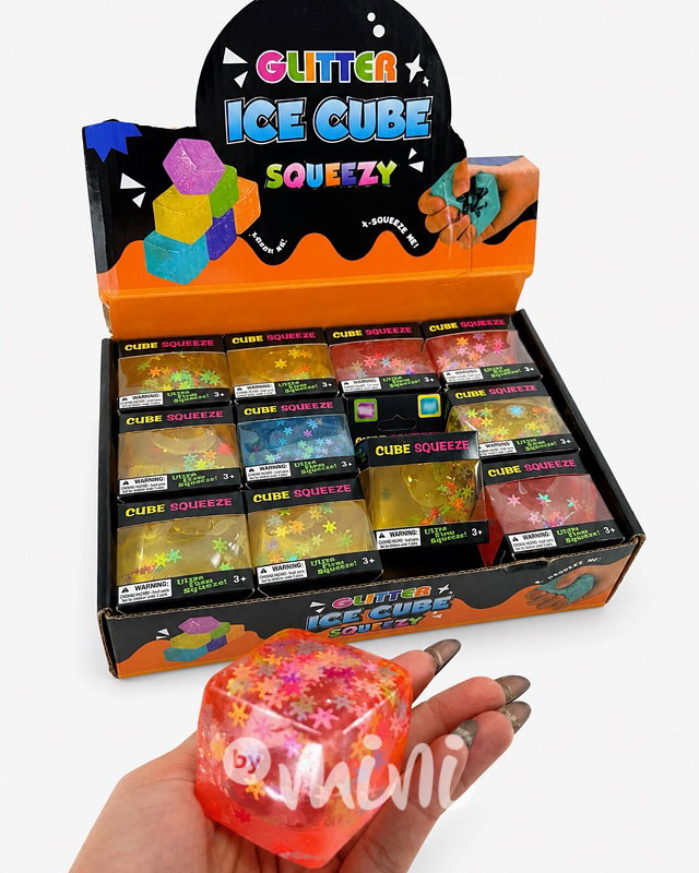 ICE cube squish glitter
