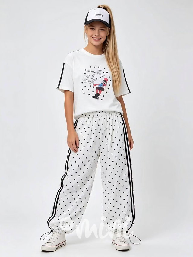 Belle oversize triko s kamínky bílé