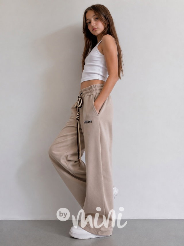 PREMIUM široké kalhoty MIA beige