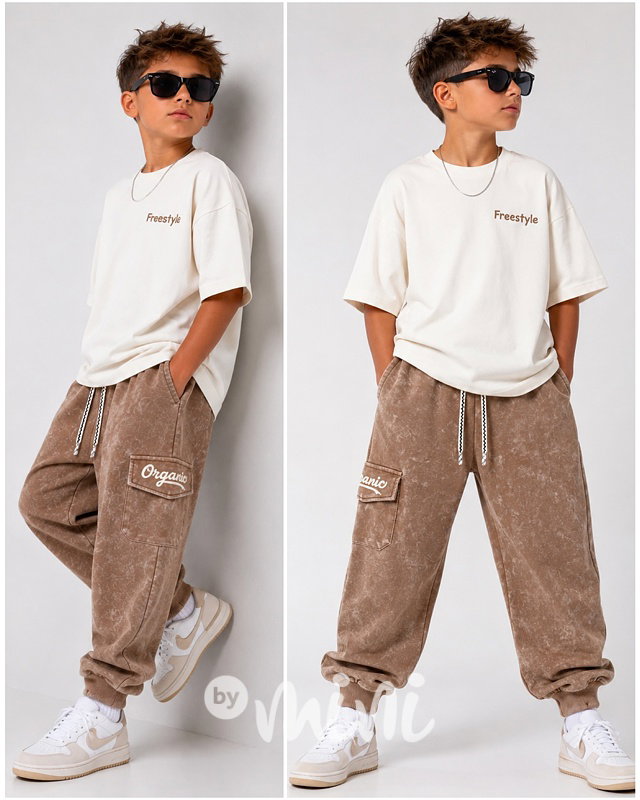 Soft denim baggy kapsáče Organic beige