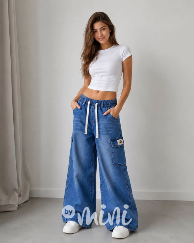 Cloud wide cargo jeans