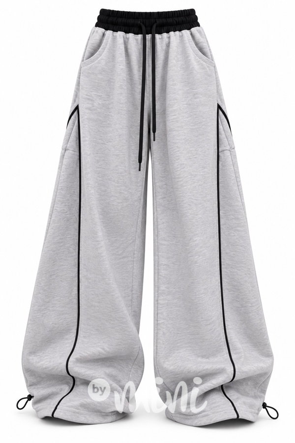 PREMIUM maxi volné podzimní tepláky grey