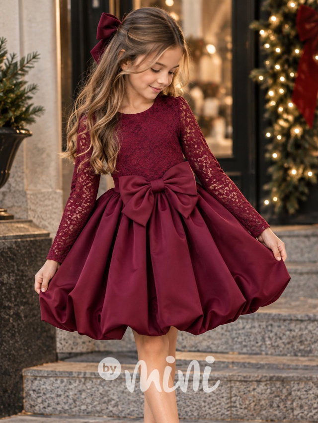 Sváteční šaty Elegance bow bordo