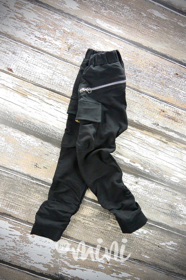 Černé baggy kapsáče zip