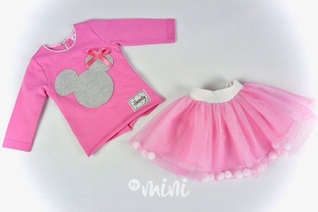 Pink bambulkový tutu set