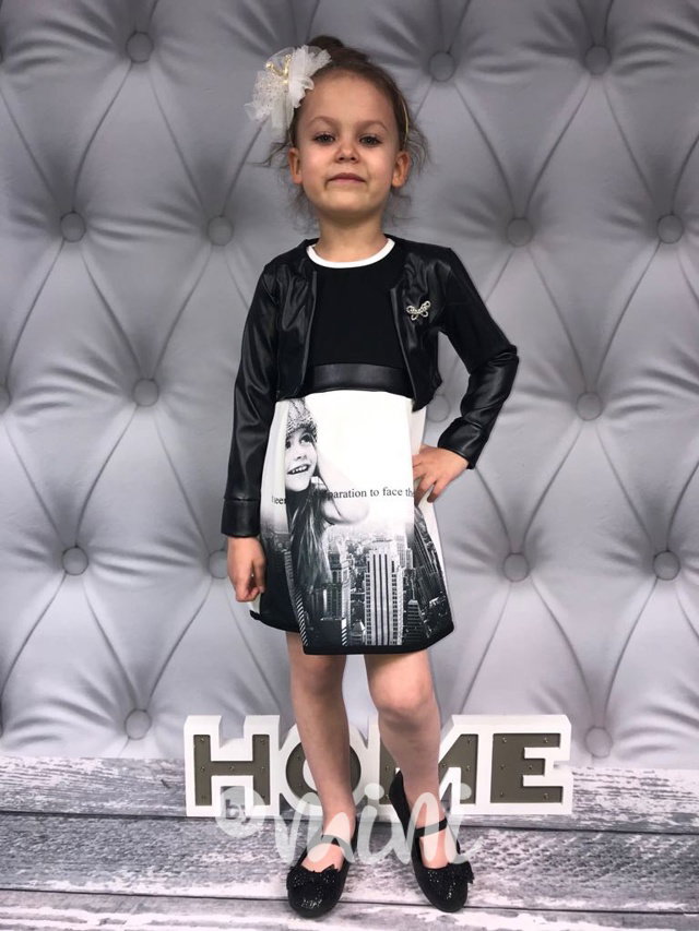 City black komplet bunda + šaty