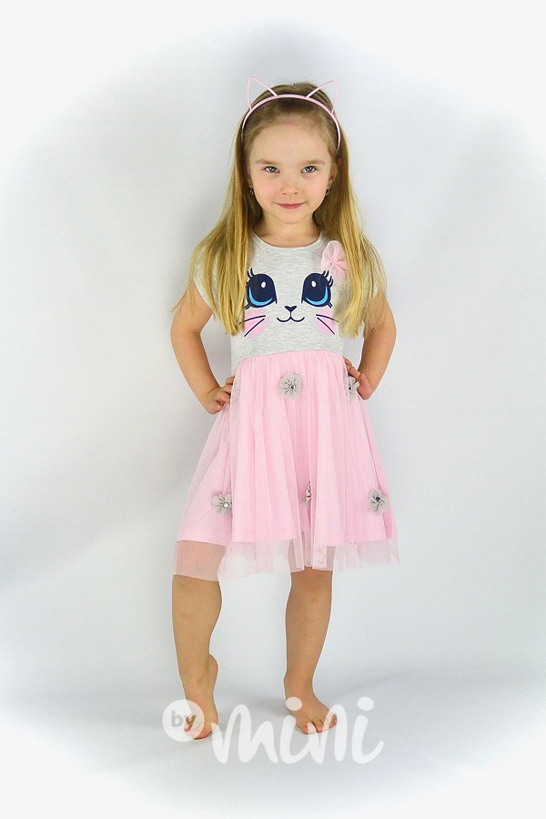 Cute cat dress grey