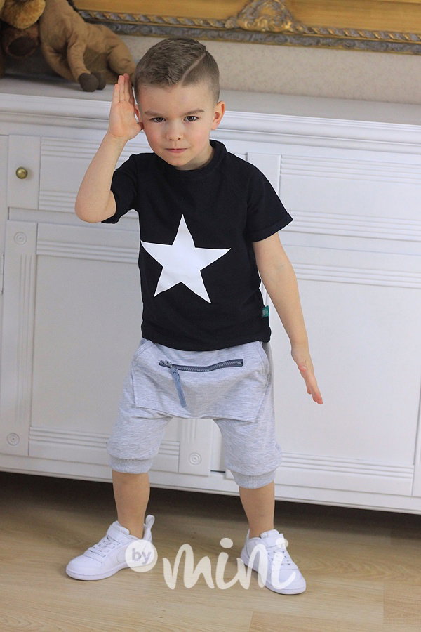 Grey baggy shorts zip