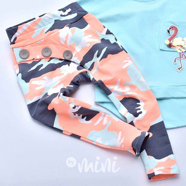 Neon orange&mint army baggy