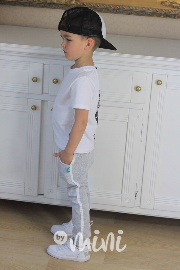 Šedé baggy tepláčky lampas