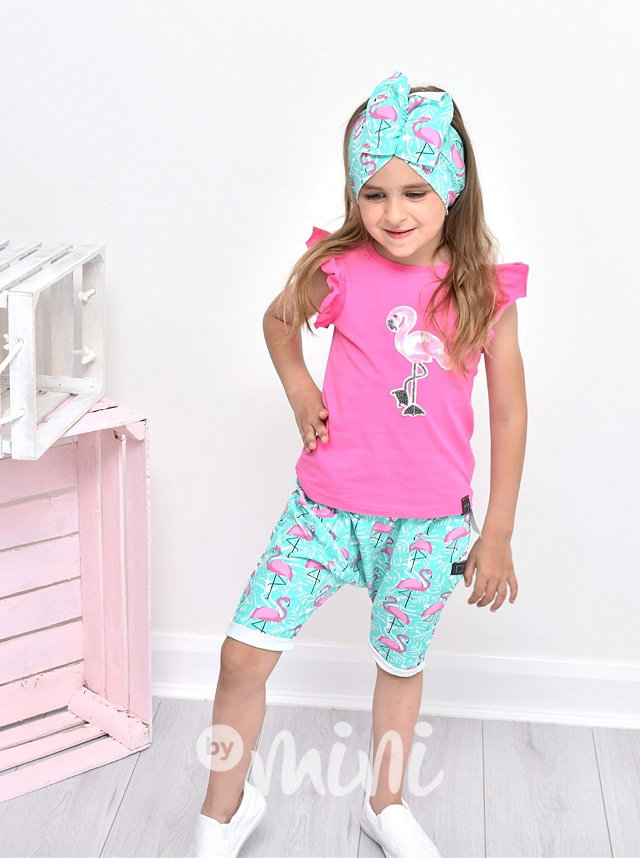 3ks Flamingo summer komplet pink