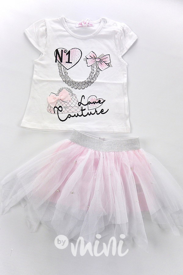 Triko + perličková tutu pink