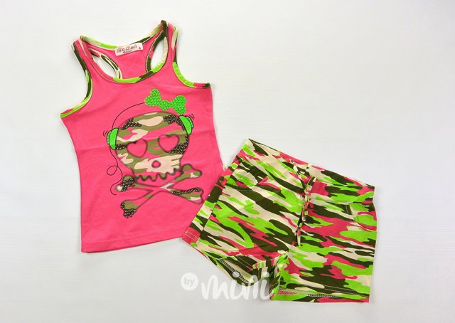 Skull army set růžový