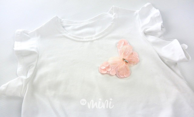 Butterfly top + pink skirt