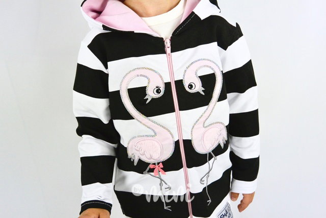 Pruhovaná Flamingo long mikina