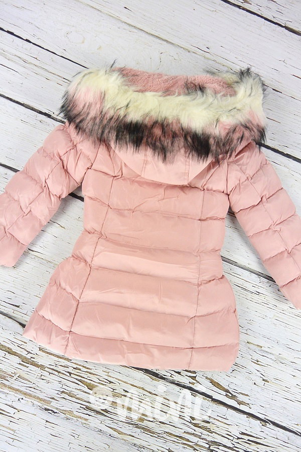 Pink zimní kabátek s růžovým chlupem