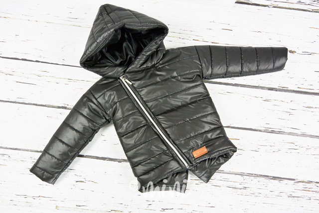 Černá přechodová chlapecká bunda jarní