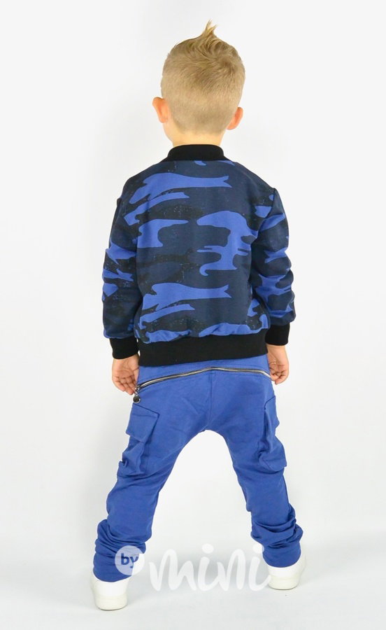 Zateplené blue chlapecké baggy kapsáče zip