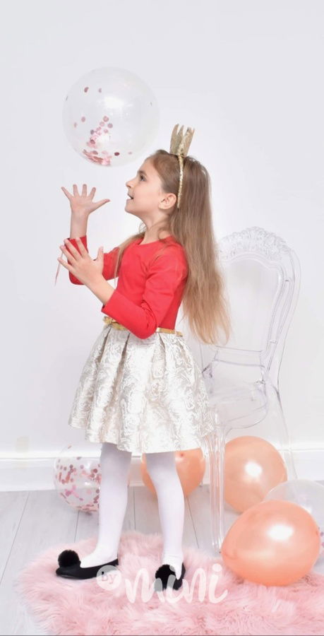 Dívčí šaty s brokátovou sukní 