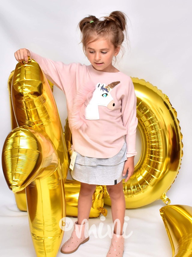 Kimono svetřík unicorn růžový