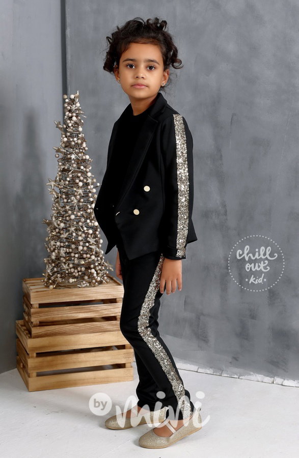 Luxury elegantní sáčkový komplet black/gold