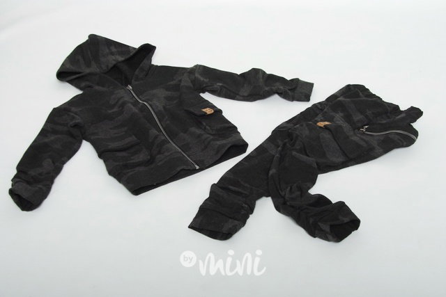 Zateplené dark army baggy kapsáče zip