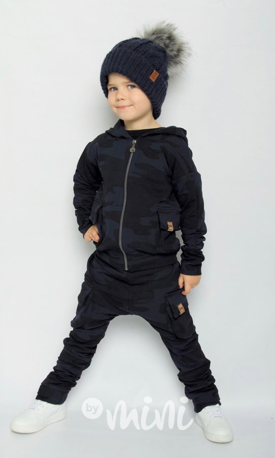 Dark blue army baggy kapsáče zip