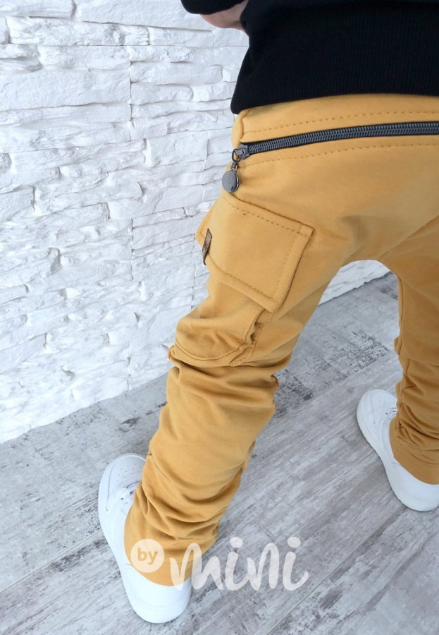 Mustard baggy kapsáče zip