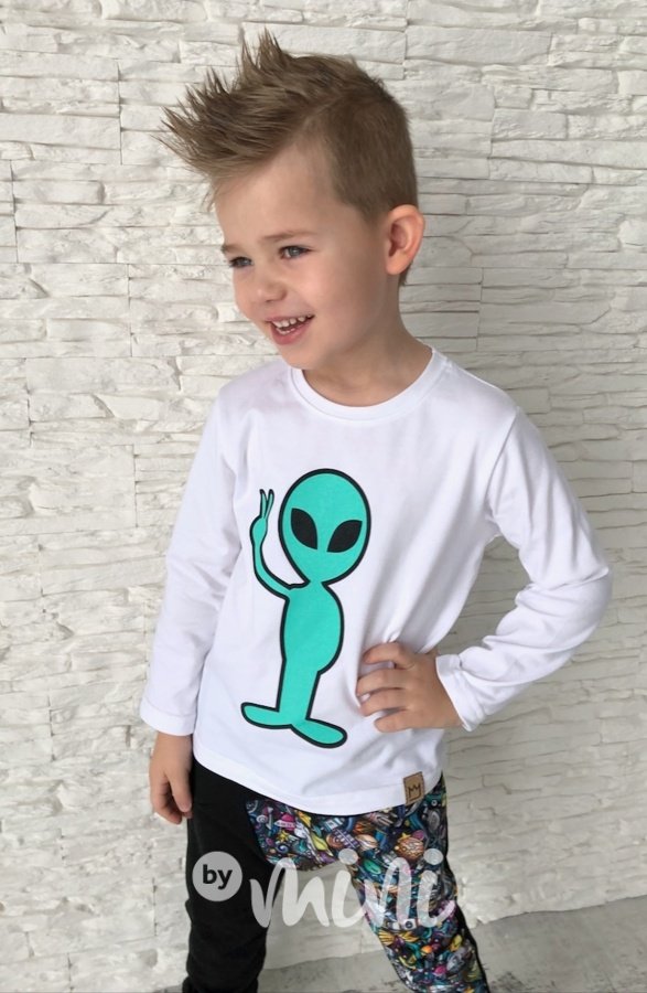 Alien triko bílé
