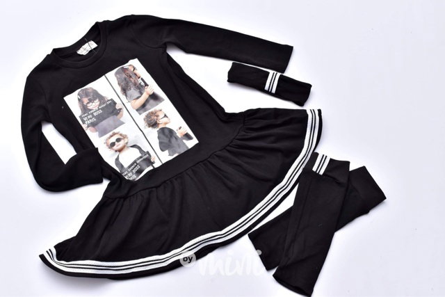 4ks Black dress komplet