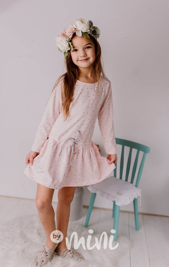 Puntíkaté romantic šaty baby pink