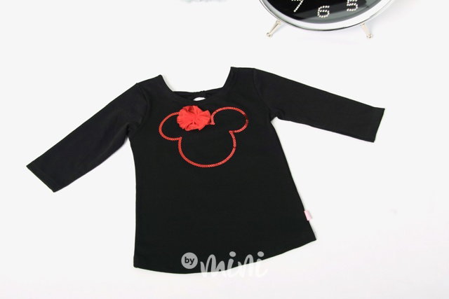 Mašličkový Mickey top černý