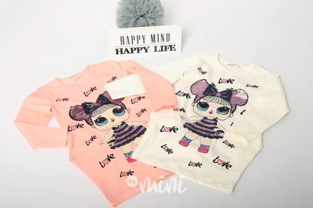 Cutie dívčí tunika s flitry cream