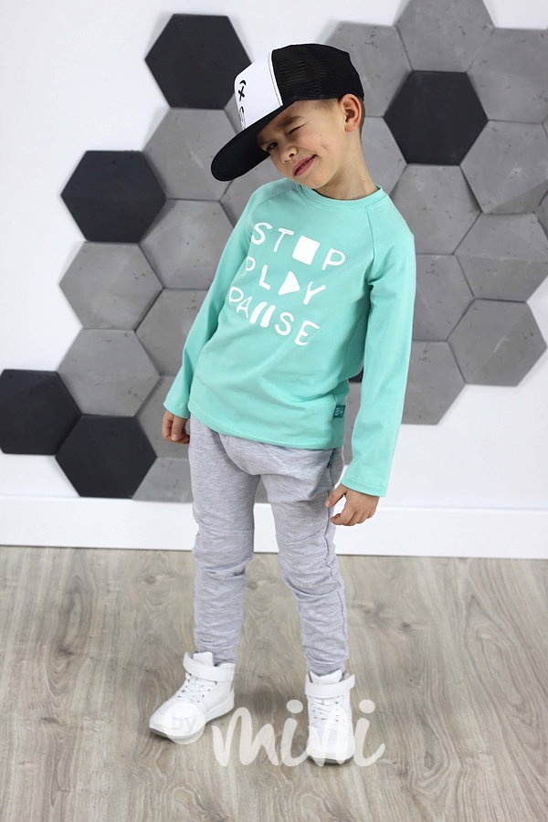 Mentolkové longsleeve triko