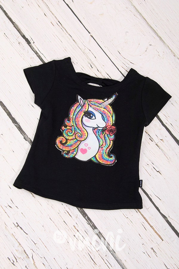 Pony mašličkový top černý