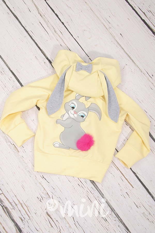 Bunny mikina s ouškama žlutá