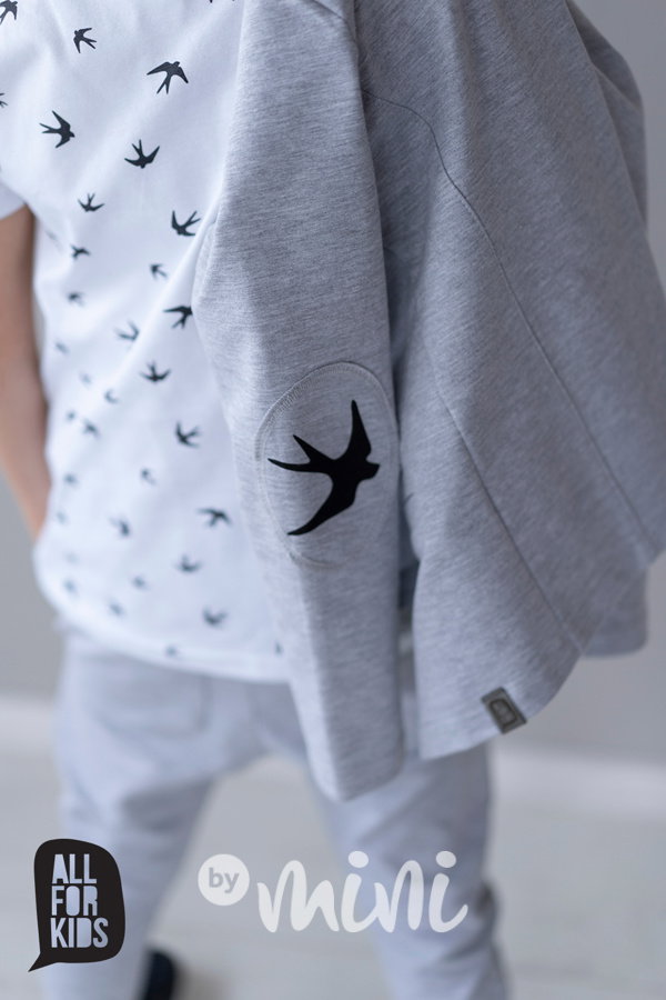 Bílé chlapecké tričko polo birds