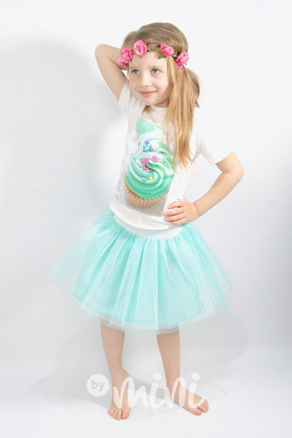 Dívčí cupcake zelený set - tutu sukně+triko