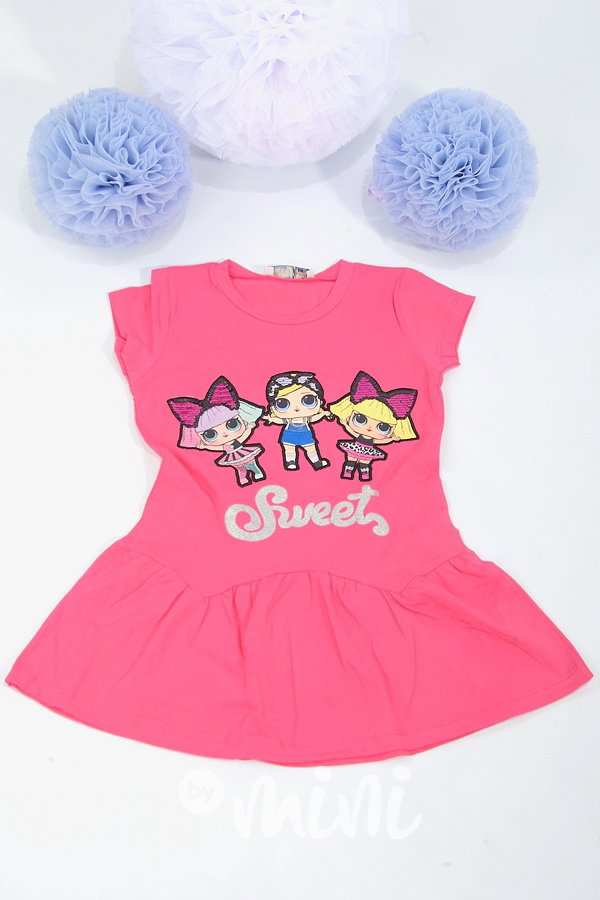 LOL sweet dětské šaty malinové