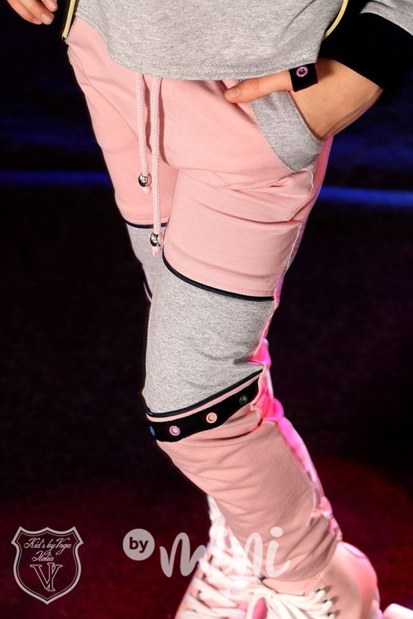 PINK designové slim kalhoty