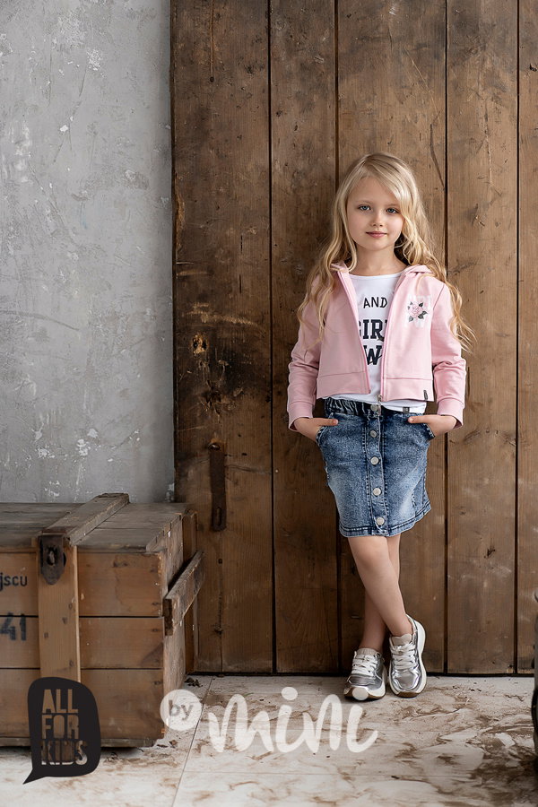 Girl power short mikina růžová