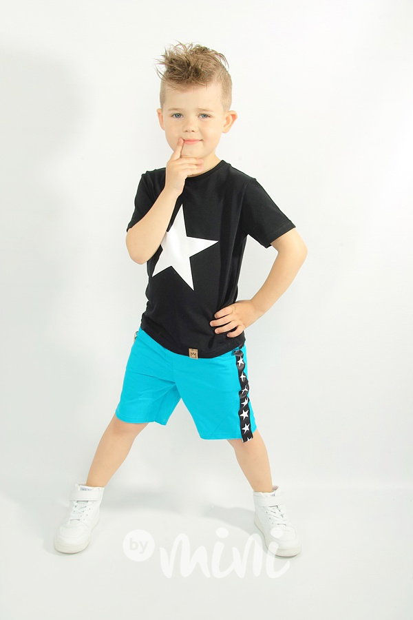 Tyrkys chlapecké shorts hvězdy