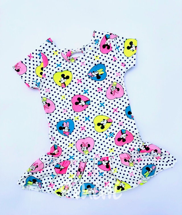 Minnie dětské letní mašličkové šaty bavlněné