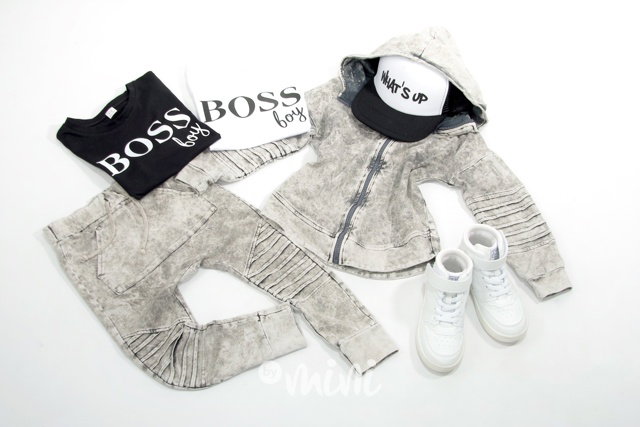 Acid wash biker mikina grey