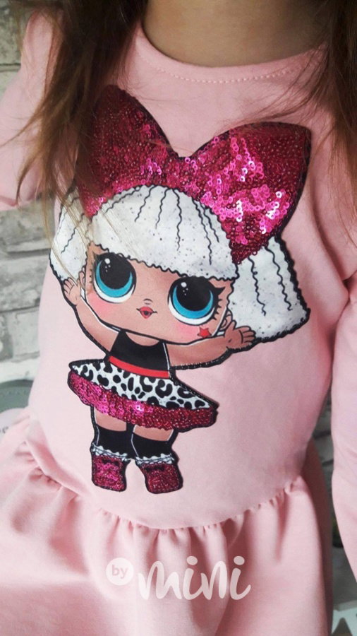 Růžové LOL šatečky s flitry