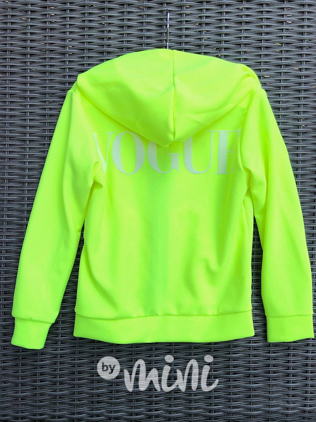 VOGUE neon žlutá mikina