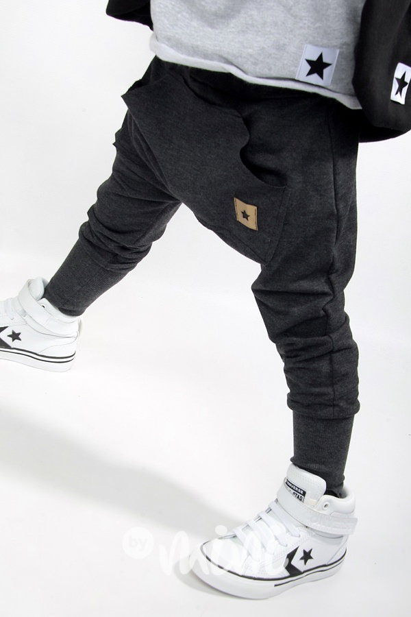 Fashion baggy STAR s dlouhým nápletem tmavě šedé