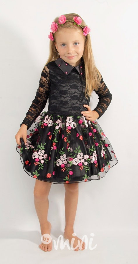 Luxusní šaty "Black Flower lace"